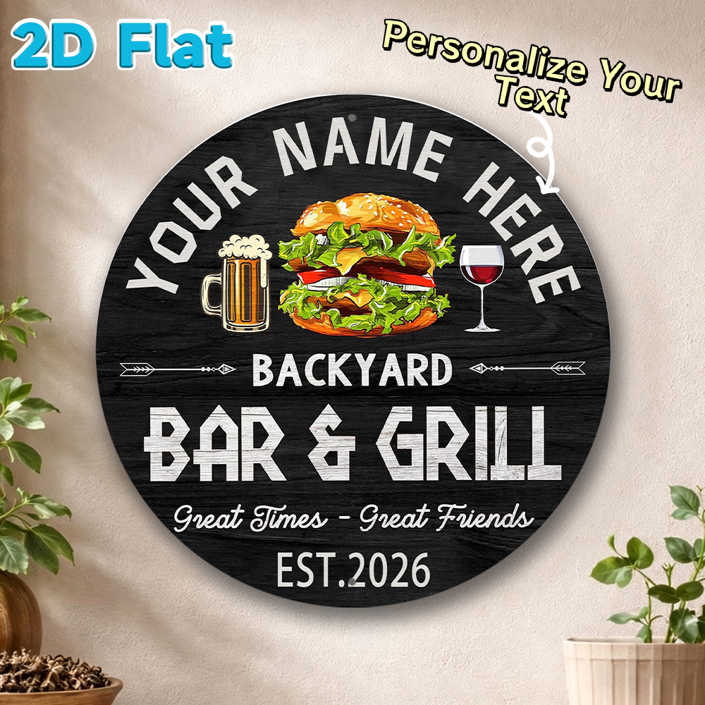 Wine In Beer Name - Custom Name & Year Backyard Bar