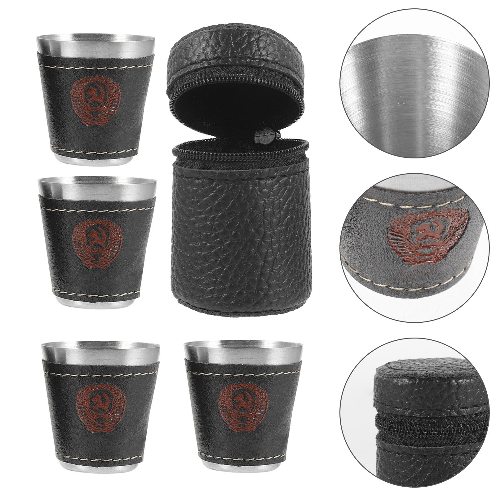 Wine Whiskey Beer - 1Set Stainless Steel Wine Cup Set