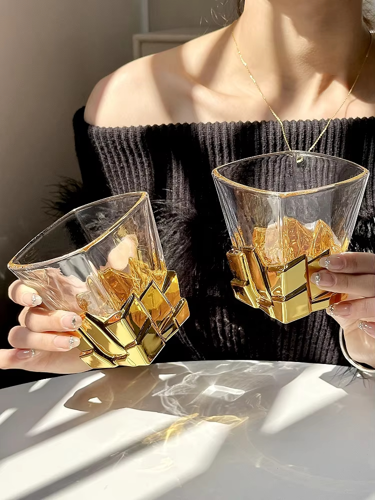 Wine Whiskey Beer - Space Gold Ice Cube Cup Artistic