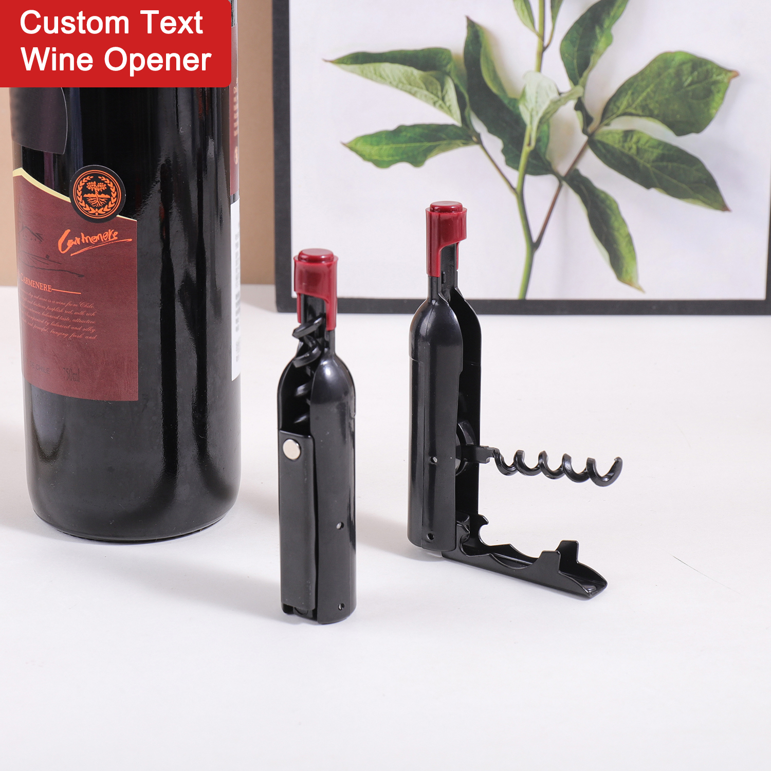Wine In Beer Name - Bottle Shape Custom Text Wine Opener