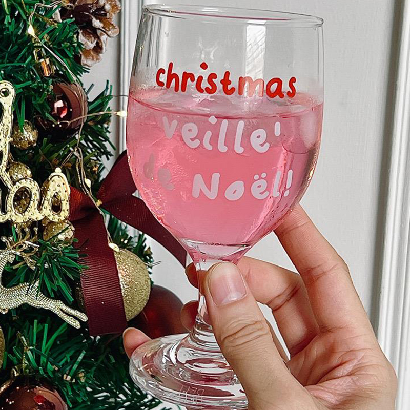 Wine Beer Foot - Vintage Letters Printed Glass Mugs Transparent