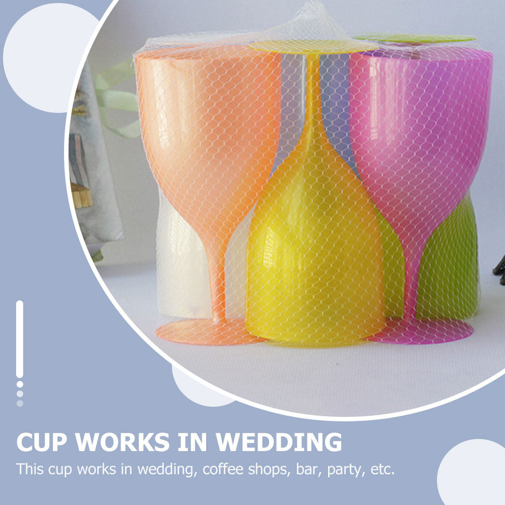 Wine Whiskey Beer - 6Pcs Colorful Plastic Goblet Set High