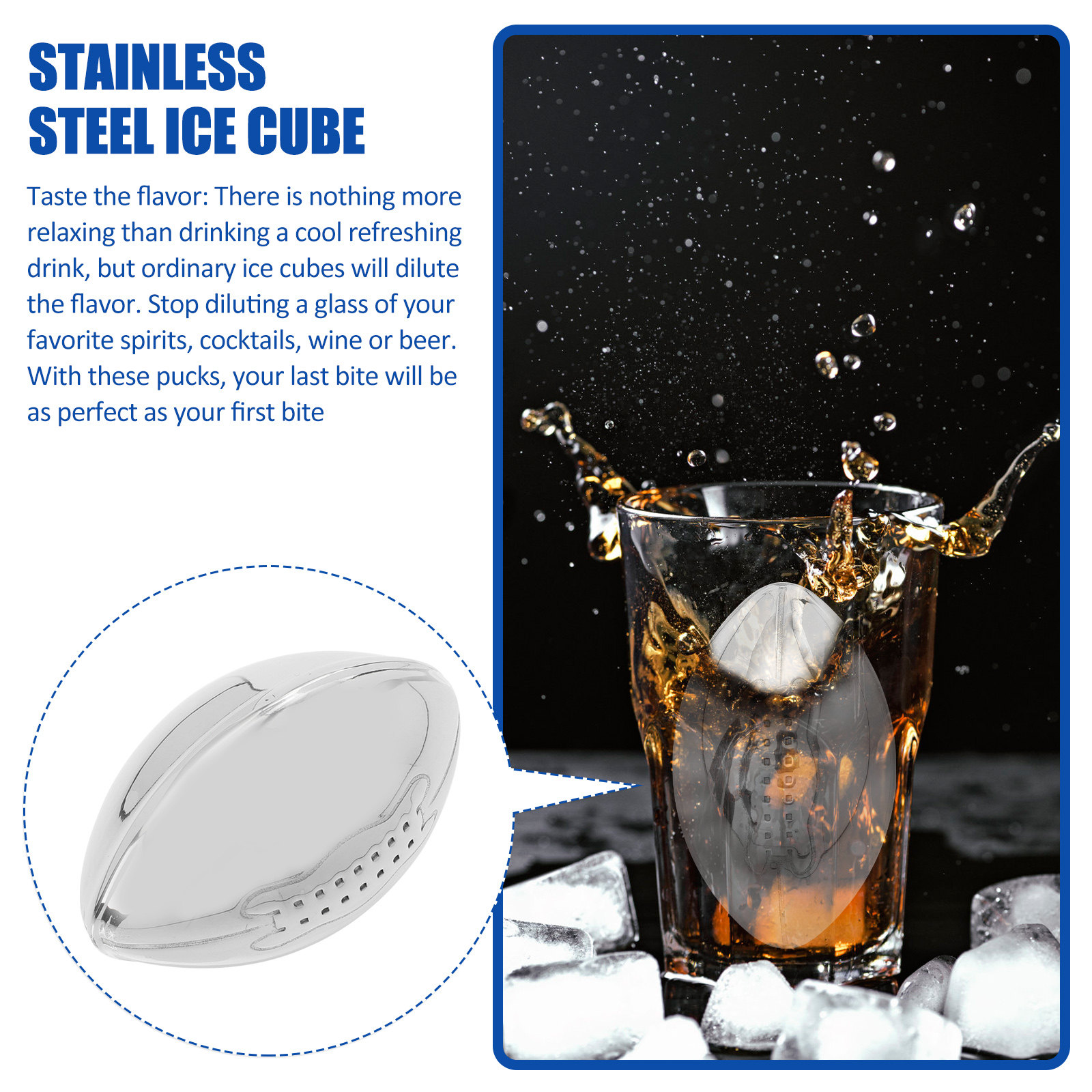 Stainless Steel Ice Cube Set R - Wine Whiskey Beer บทวิจารณ์และราคา