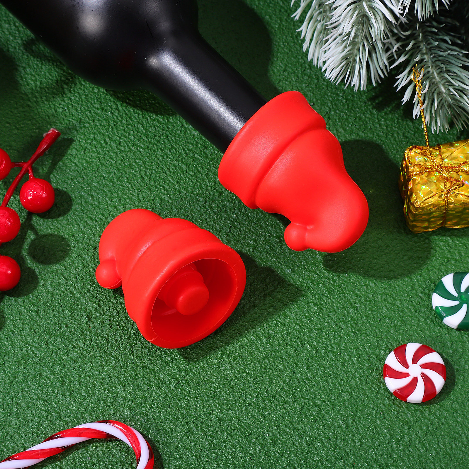 2Pcs Mini Santa Hat Wine Stopp - Wine Beer Hat บทวิจารณ์และราคา
