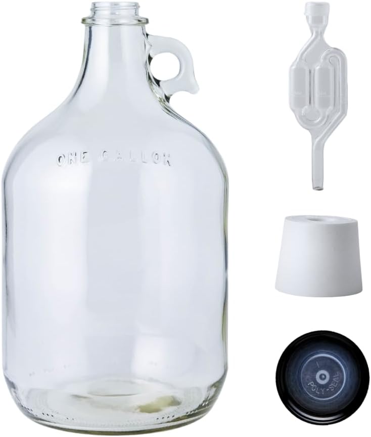 1 Gallon Glass Jug with Rubber - Wine Beer And Cider บทวิจารณ์และราคา