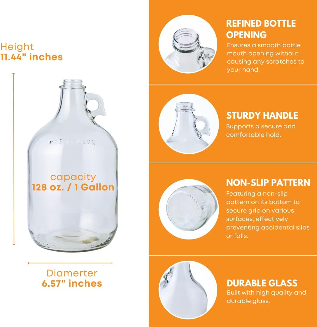 1 Gallon Glass Jug with Rubber - Wine Beer And Cider บทวิจารณ์และราคา