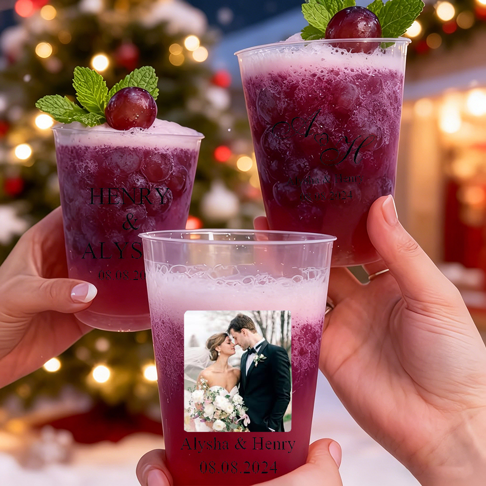Custom Photo Name Wedding Plas - Wine In Beer Name บทวิจารณ์และราคา