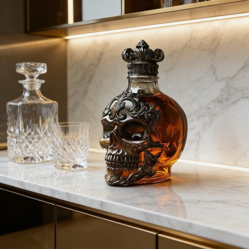 Gothic Skull Shaped Whiskey De - Wine Beer And Spirits บทวิจารณ์และราคา