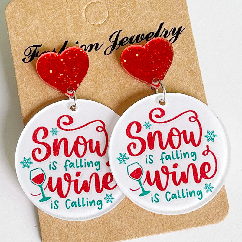 New Christmas Earrings Christm - Wine Beer Hat บทวิจารณ์และราคา