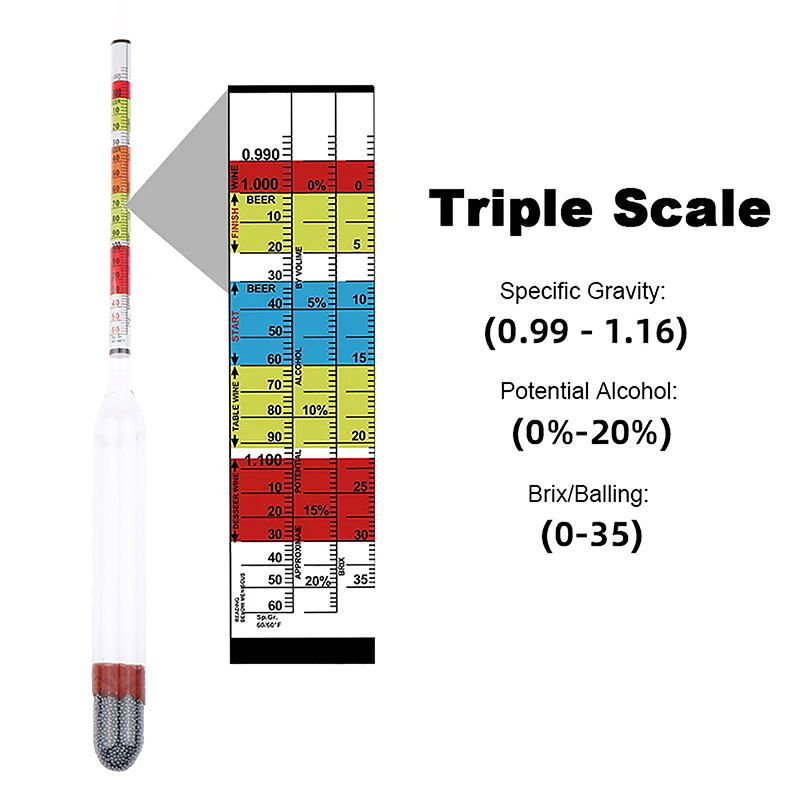 [H]Triple Scale Hydrometer For - Wine Beer And Cider บทวิจารณ์และราคา