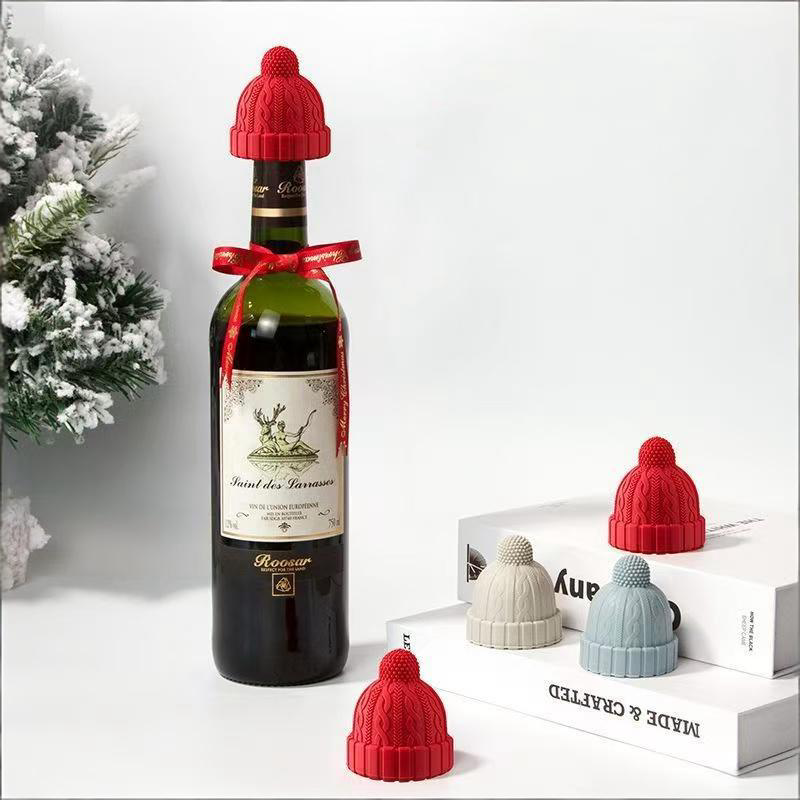 Cute Knit Hat Silicone Wine St - Wine Beer Hat บทวิจารณ์และราคา