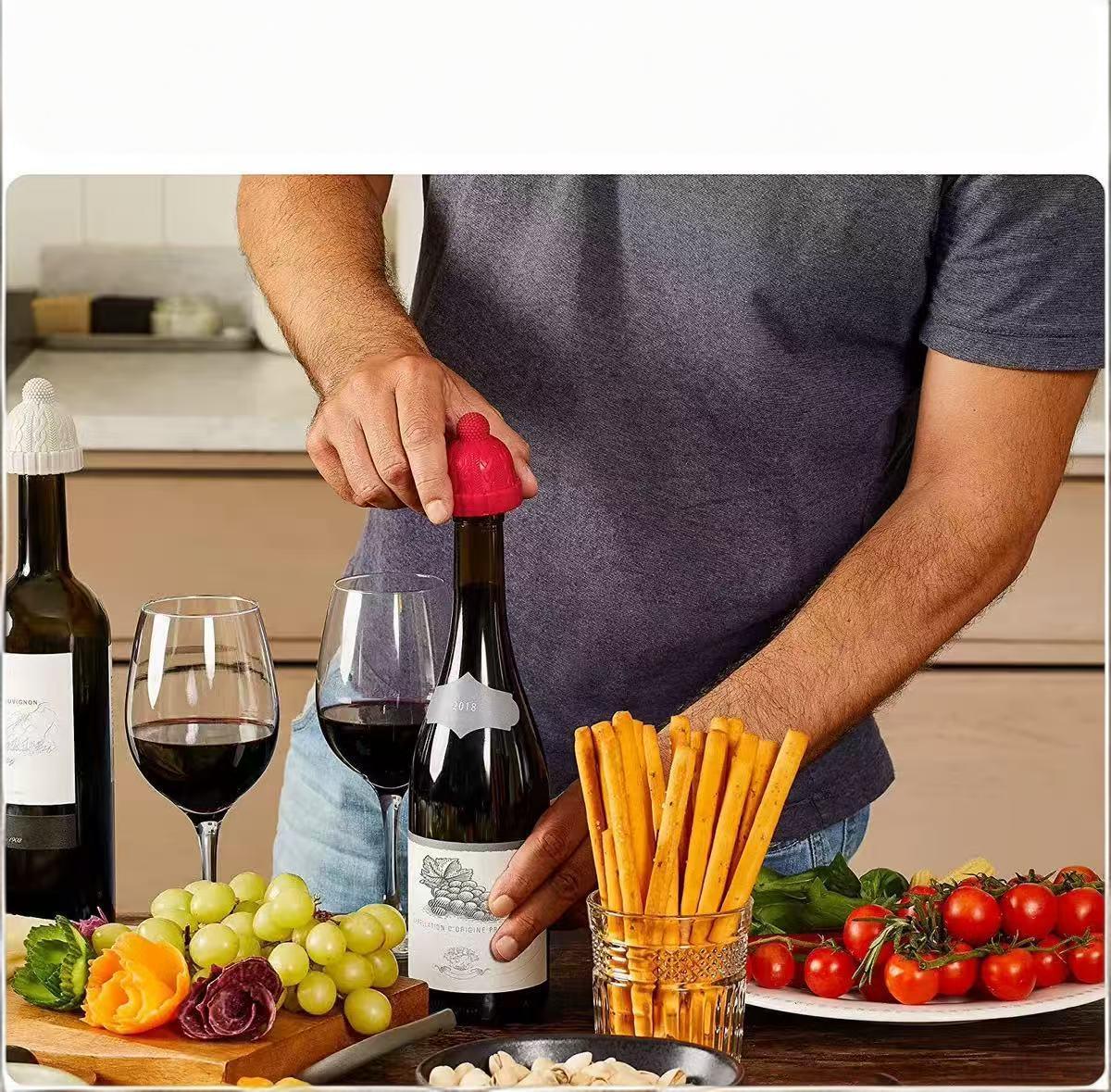 Cute Knit Hat Silicone Wine St - Wine Beer Hat บทวิจารณ์และราคา