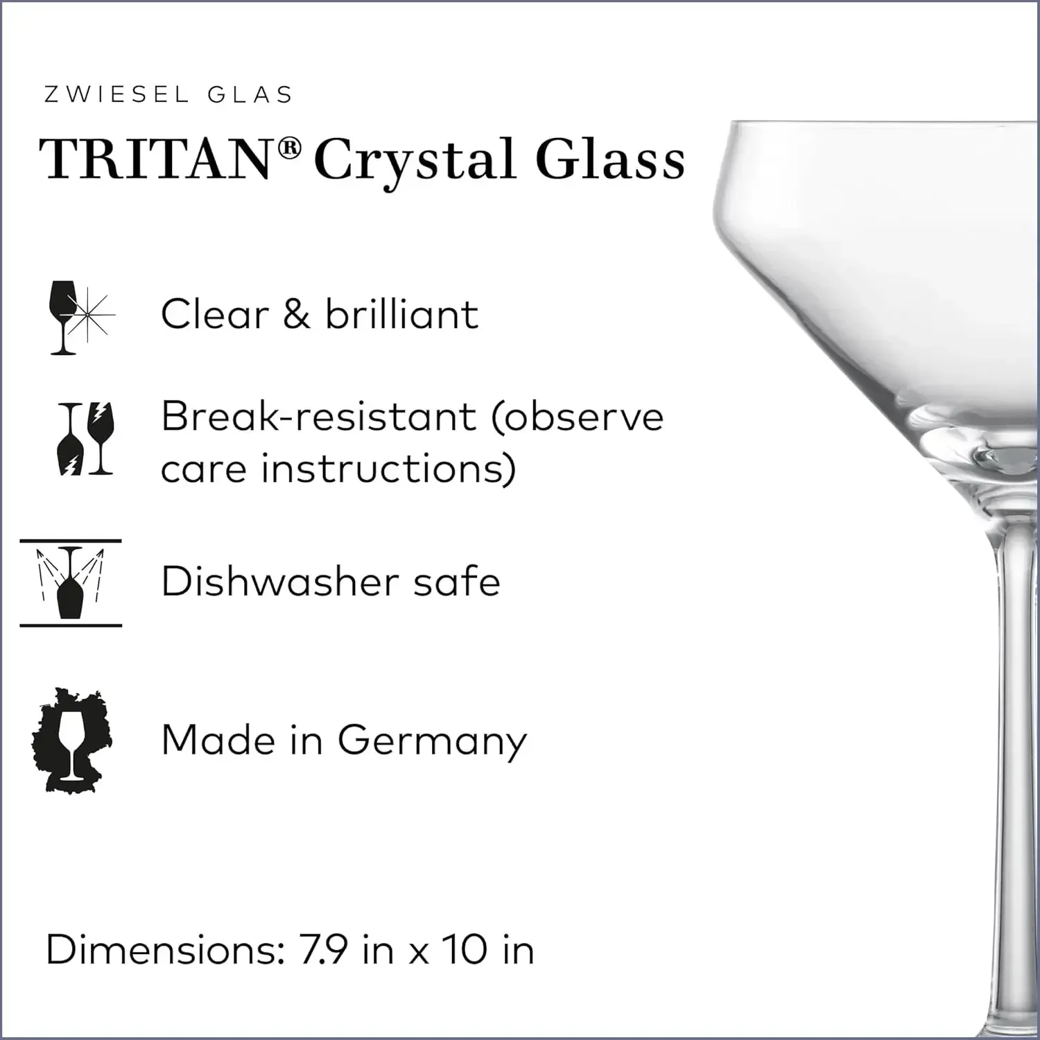 Pure Martini Glass (Set of 6), - Wine Glass Set Crystal บทวิจารณ์และราคา