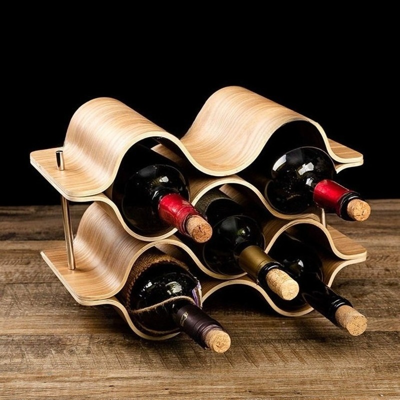 Wavy Wine Bottle Holders Woode - Wine Beer Rack บทวิจารณ์และราคา
