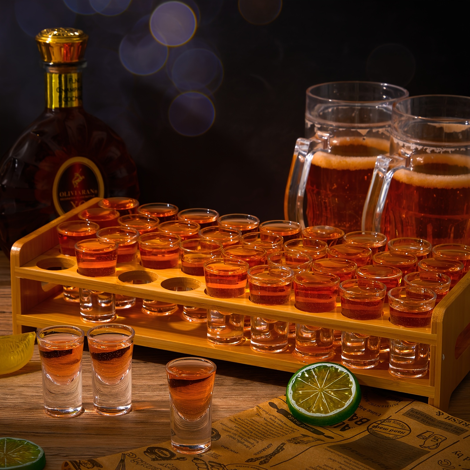 Set Of 36 Shot Glasses Holder  - Wine Whiskey Beer บทวิจารณ์และราคา