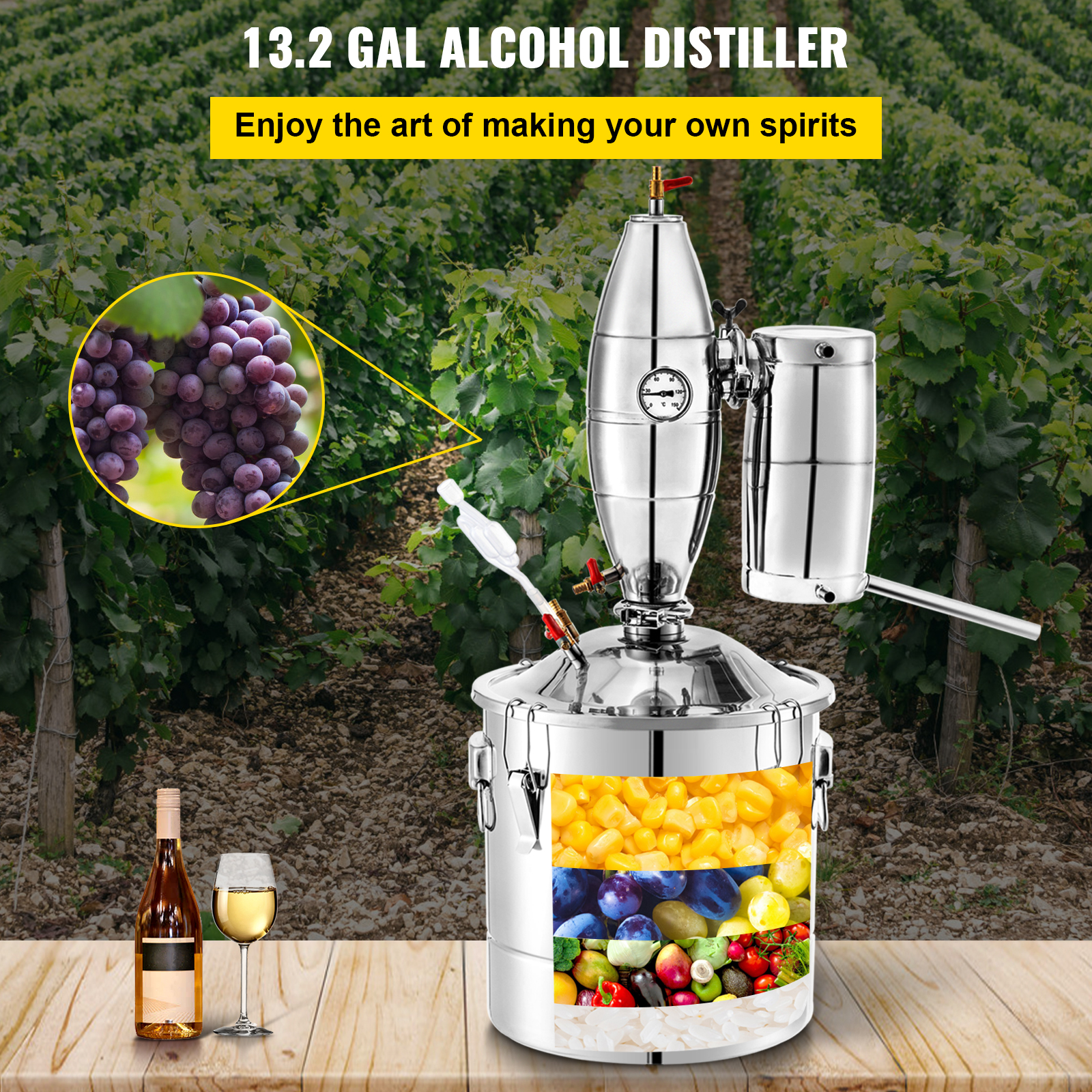 20L 30L 50L 70L Alcohol Distil - Wine Beer Distillation บทวิจารณ์และราคา