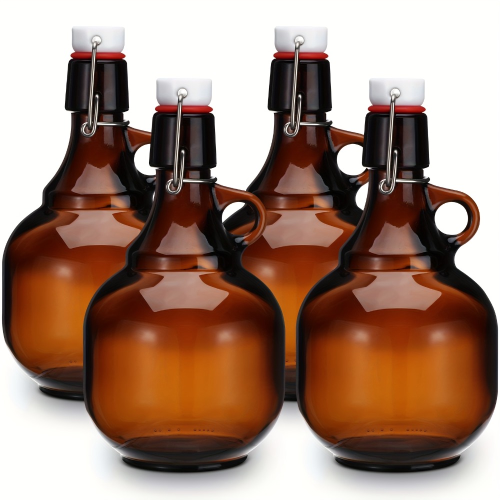 4pcs Amber Glass Growlers for  - Wine Beer And Cider บทวิจารณ์และราคา