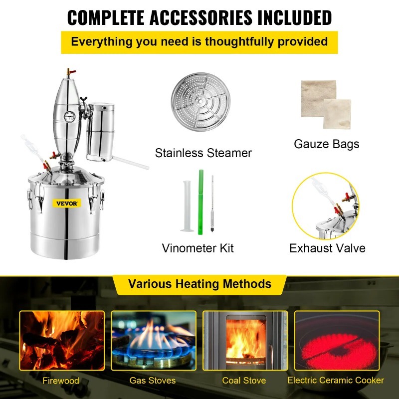 SucceBuy 20L-70L  Distiller Ma - Wine Beer Distillation บทวิจารณ์และราคา