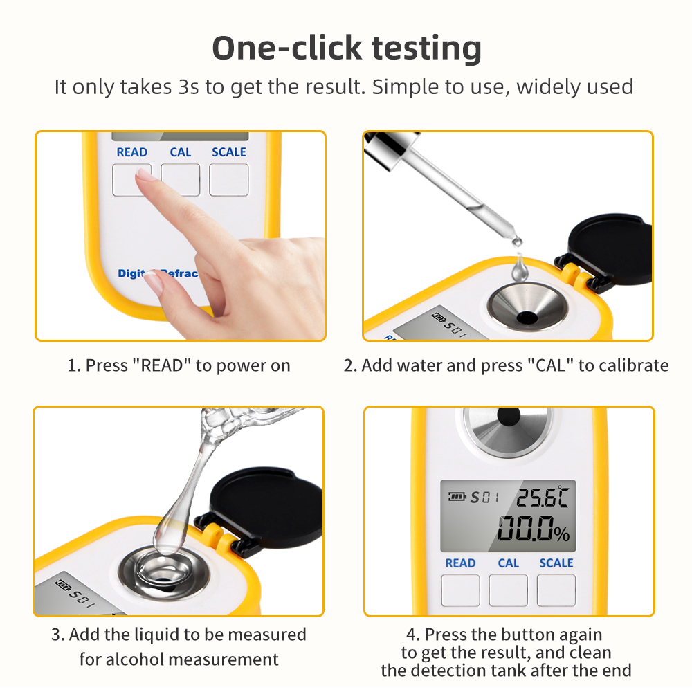 Digital Alcohol Refractometer  - Wine Beer Spirits บทวิจารณ์และราคา