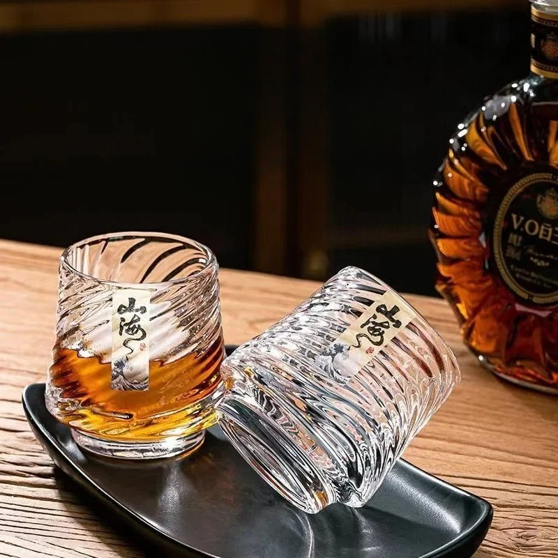 Glass Whiskey Cup Set Shanhai  - Wine Whiskey Beer บทวิจารณ์และราคา
