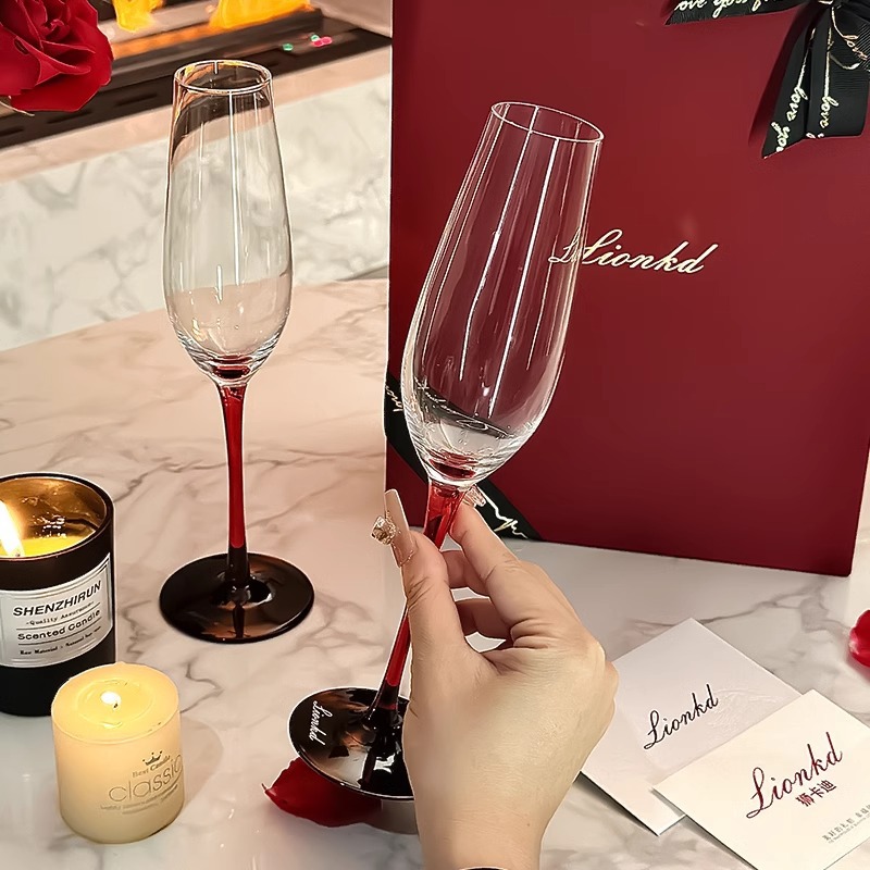 HYS high-end gift champagne cu - Wine Glass Set Crystal บทวิจารณ์และราคา