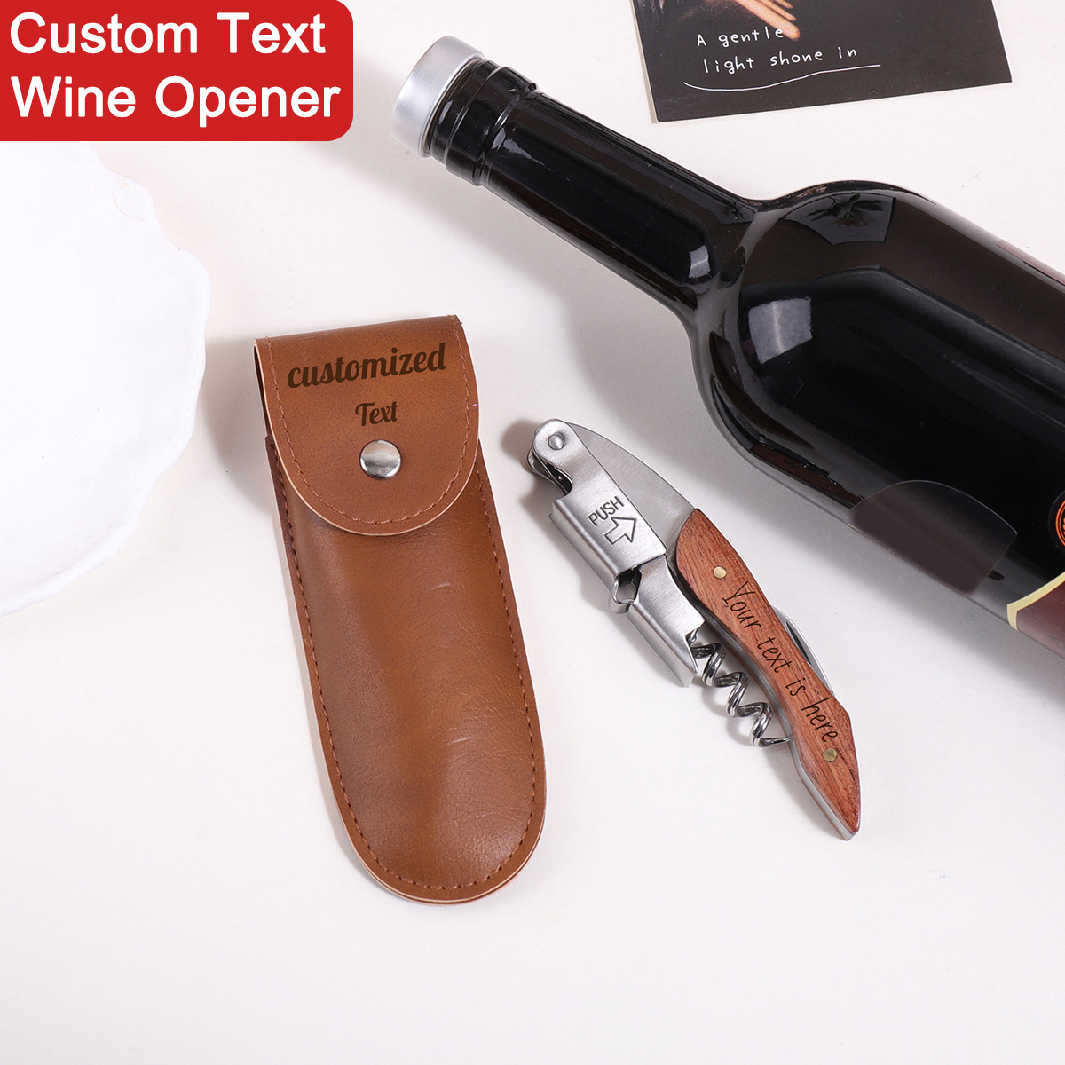 Wooden Handle Custom Text Wine - Wine In Beer Name บทวิจารณ์และราคา