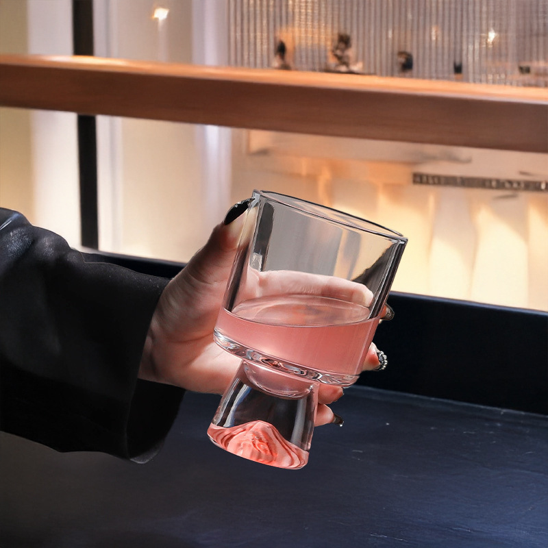 Pink Mountain Glass Cup, High- - Wine Beer Foot บทวิจารณ์และราคา