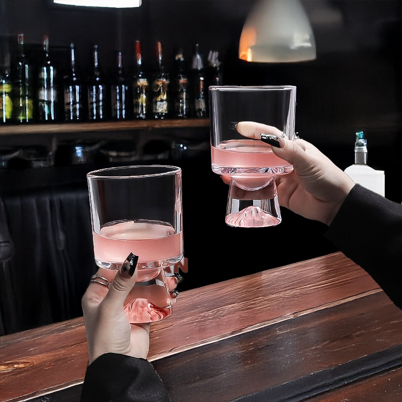 Pink Mountain Glass Cup, High- - Wine Beer Foot บทวิจารณ์และราคา