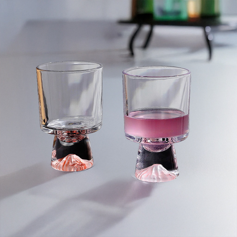 Pink Mountain Glass Cup, High- - Wine Beer Foot บทวิจารณ์และราคา