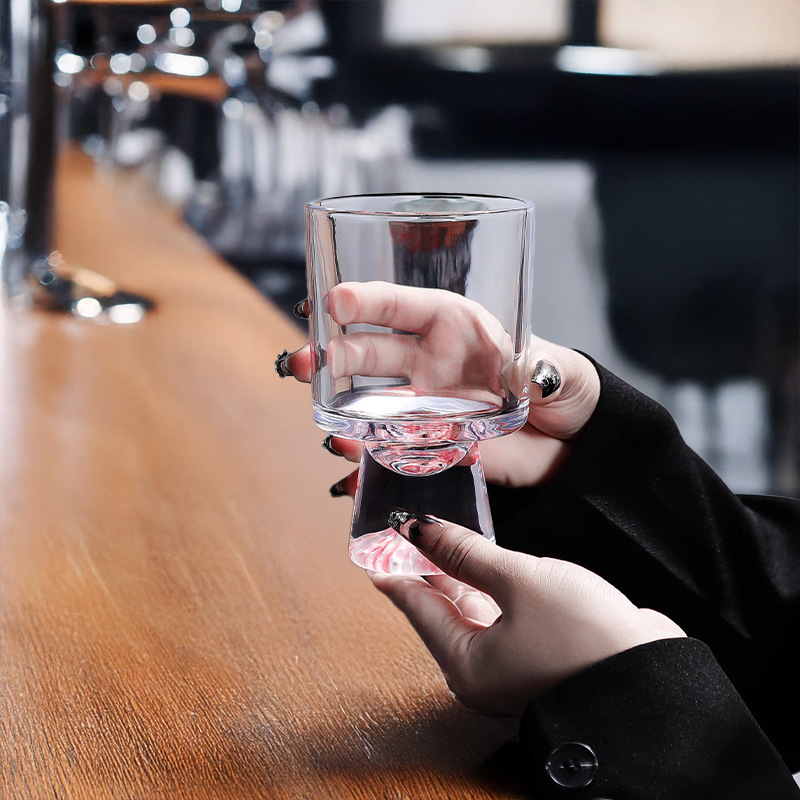 Pink Mountain Glass Cup, High- - Wine Beer Foot บทวิจารณ์และราคา
