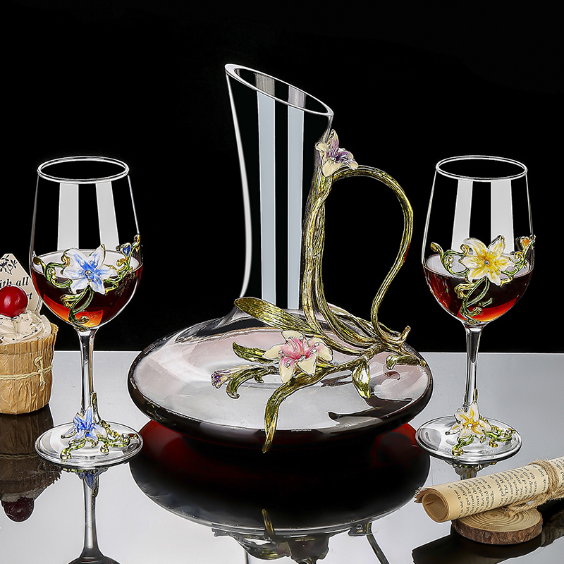 Enamel Crystal Vintage Goblet  - Wine Glass Set Crystal บทวิจารณ์และราคา