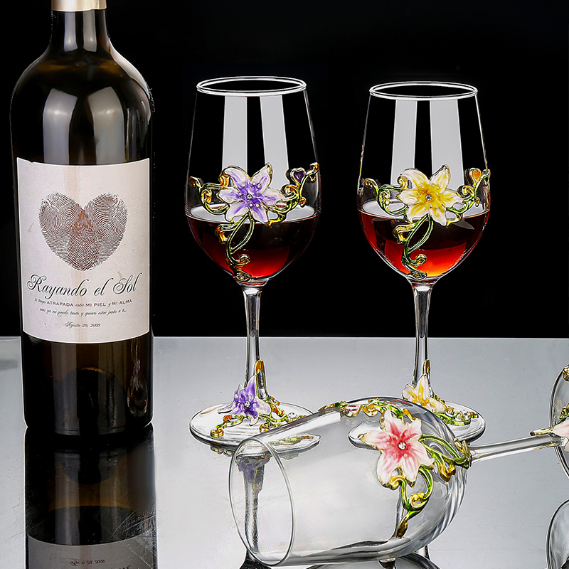 Enamel Crystal Vintage Goblet  - Wine Glass Set Crystal บทวิจารณ์และราคา