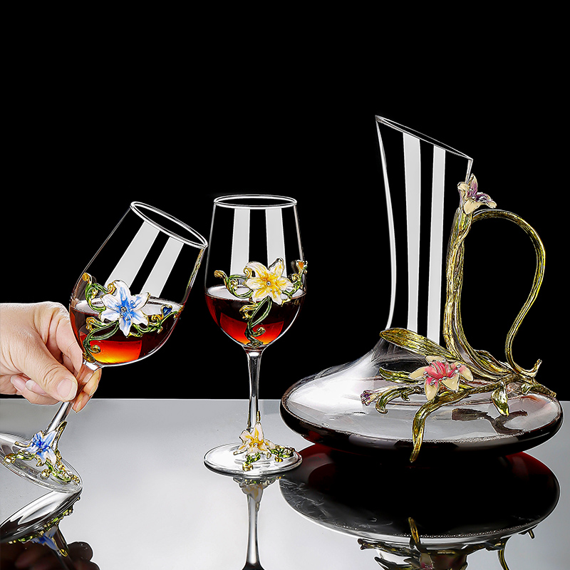 Enamel Crystal Vintage Goblet  - Wine Glass Set Crystal บทวิจารณ์และราคา