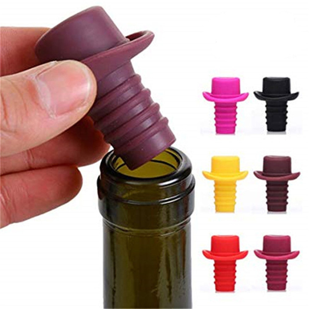 5Pcs Hat Shaped Silicone Wine  - Wine Beer Hat บทวิจารณ์และราคา