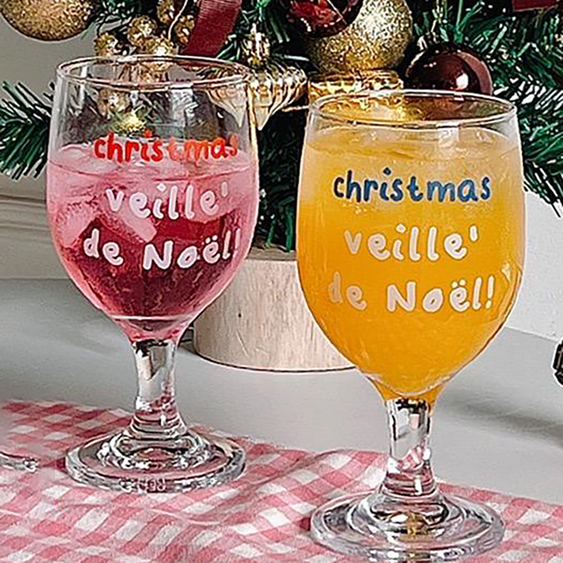 Vintage Letters Printed Glass  - Wine Beer Foot บทวิจารณ์และราคา