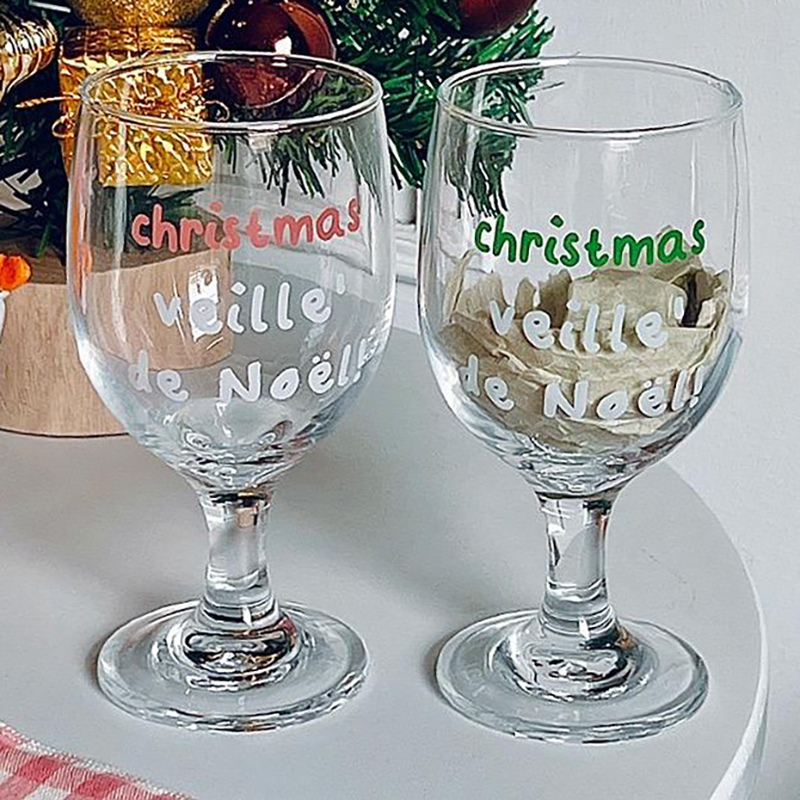 Vintage Letters Printed Glass  - Wine Beer Foot บทวิจารณ์และราคา