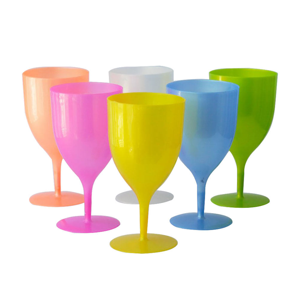 6Pcs Colorful Plastic Goblet S - Wine Whiskey Beer บทวิจารณ์และราคา