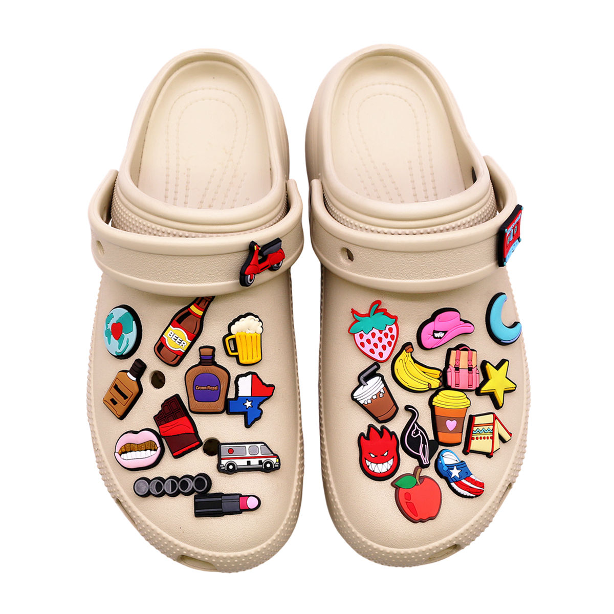 1 Pcs Novelty Shoe Charms Acce - Wine Beer Hat บทวิจารณ์และราคา