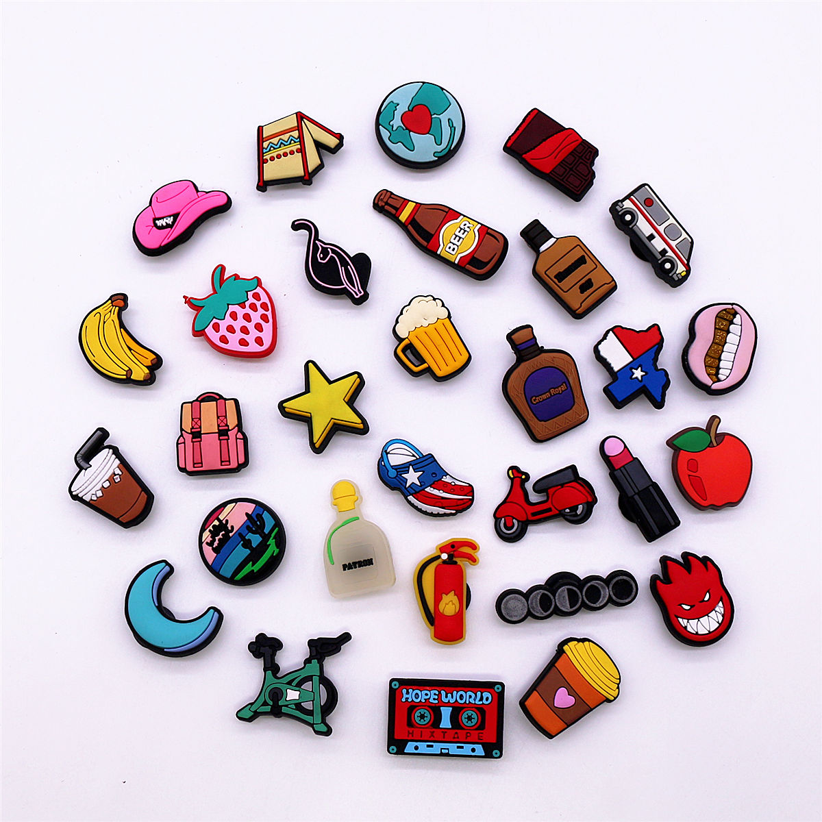 1 Pcs Novelty Shoe Charms Acce - Wine Beer Hat บทวิจารณ์และราคา