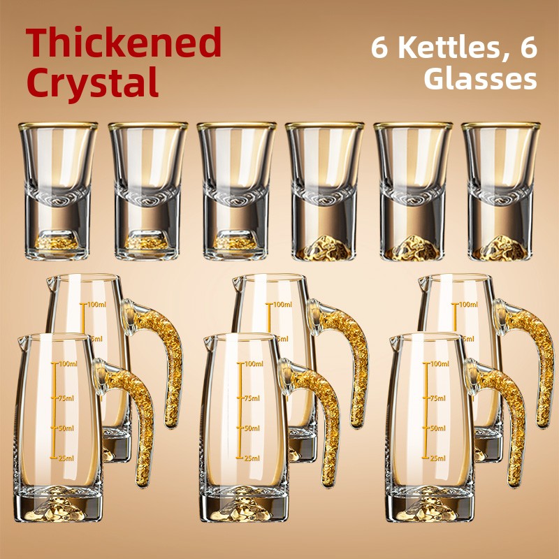 Crystal Glass Gold Foil Mounta - Wine Glass Set Crystal บทวิจารณ์และราคา