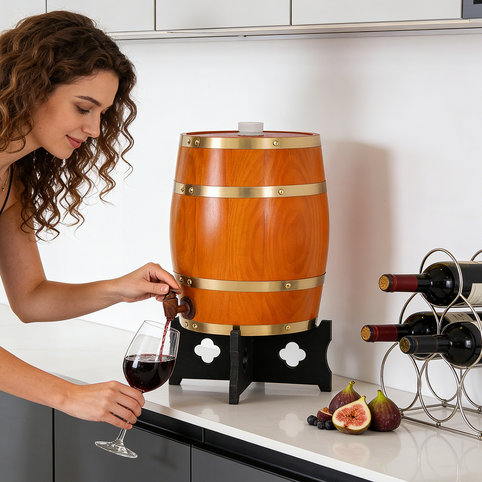 Beige-yellow Wine Barrel, Vert - Wine Whiskey Beer บทวิจารณ์และราคา