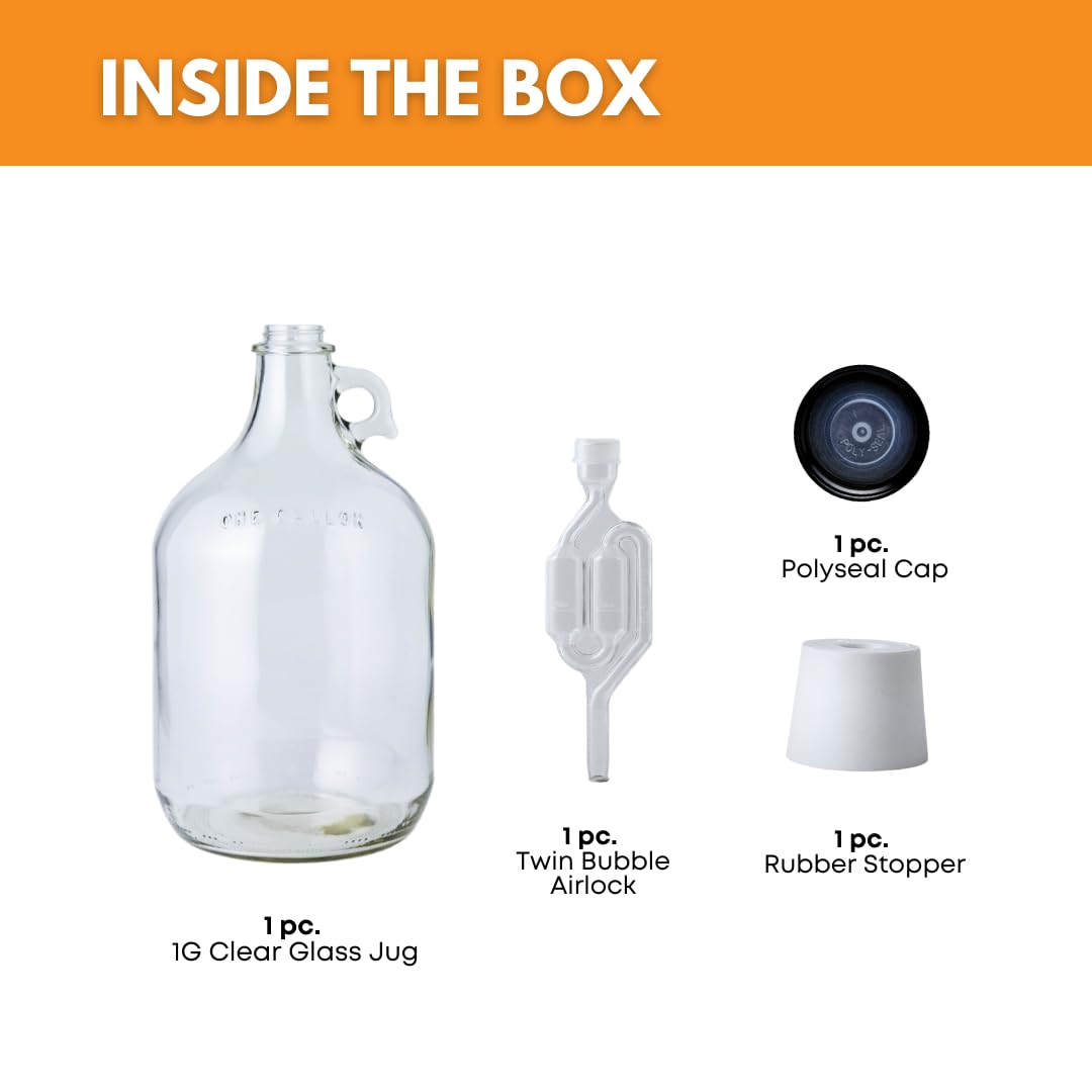 1 Gallon Glass Jug with Airloc - Wine Beer And Cider บทวิจารณ์และราคา