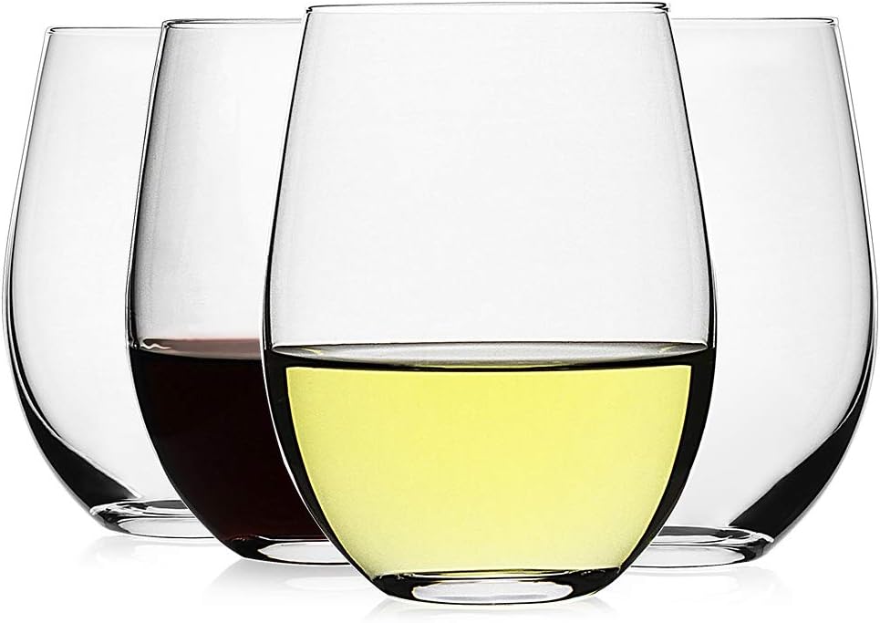 Stemless Wine Glasses Set of 4 - Wine Glass Set Crystal บทวิจารณ์และราคา