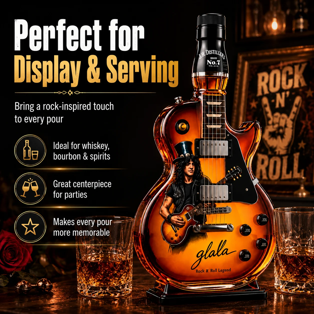 Slash Guitar Shaped Whiskey De - Wine Beer And Spirits บทวิจารณ์และราคา