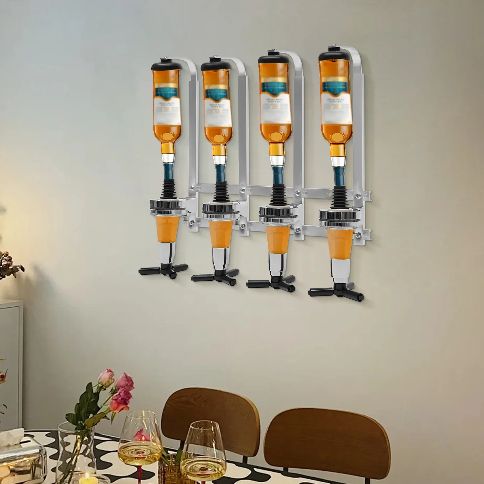 4-Bottle Wall Mount Liquor Dis - Wine Beer Rack บทวิจารณ์และราคา
