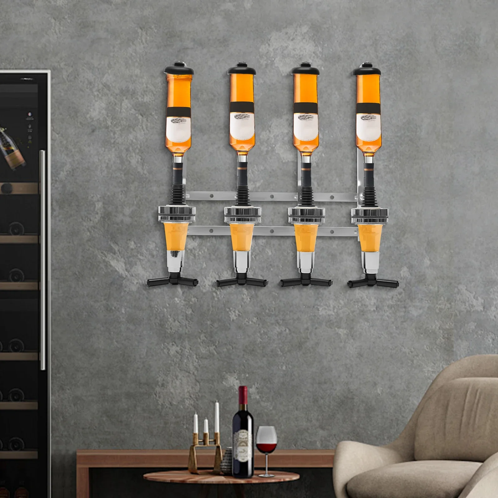 4-Bottle Wall Mount Liquor Dis - Wine Beer Rack บทวิจารณ์และราคา