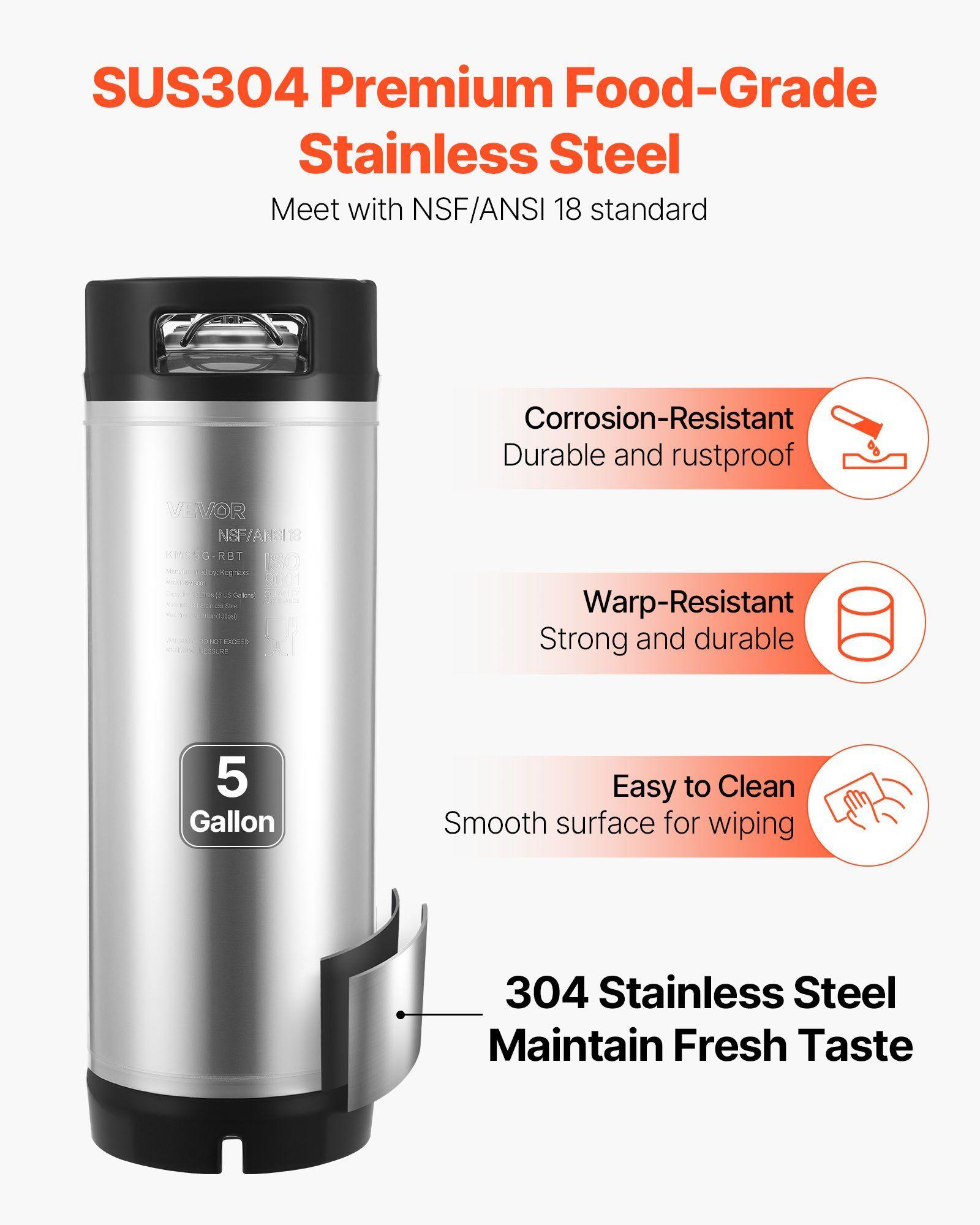 SUS304 5gal/19L Corny Keg 2-Pa - Wine Beer And Cider บทวิจารณ์และราคา