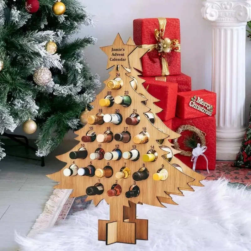 Christmas Tree Wooden Wine Rac - Wine Beer Rack บทวิจารณ์และราคา