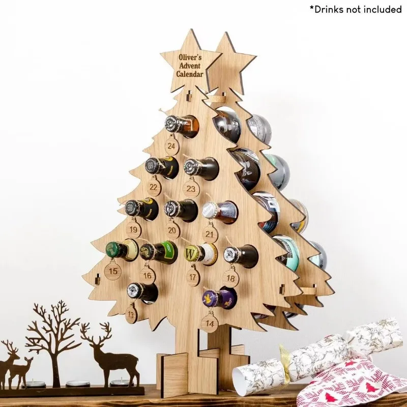 Christmas Tree Wooden Wine Rac - Wine Beer Rack บทวิจารณ์และราคา