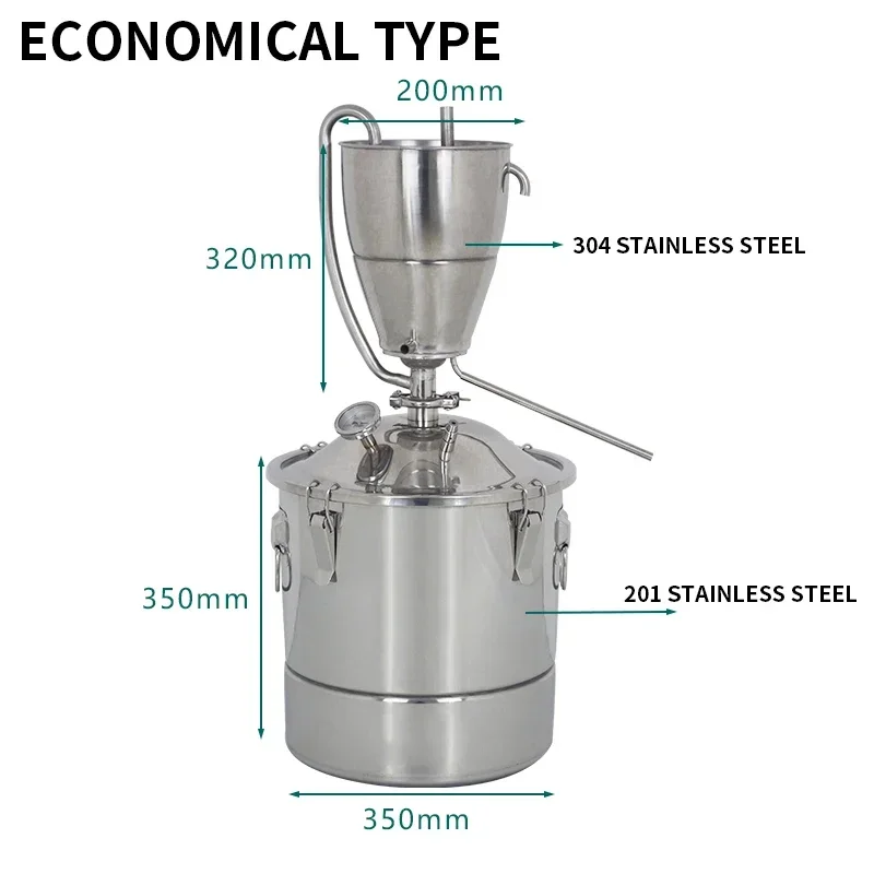 30L Stainless Steel Water Alco - Wine Beer Distillation บทวิจารณ์และราคา